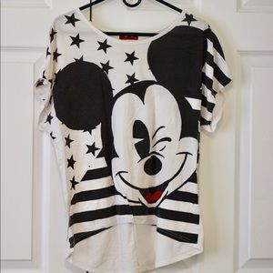 Cute Mickey Mouse Disney White Loose Tee T Shirt